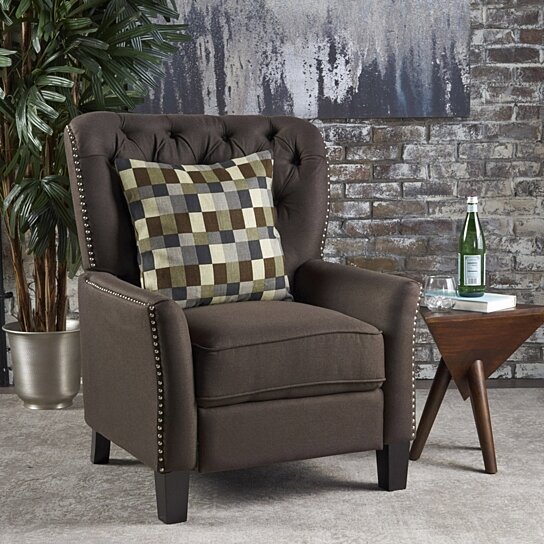 Carlyle Tufted Back Fabric Recliner Armchair